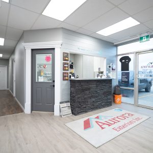 Front Desk of Aurora Exterior Inc Showroom in Chatham Ontario