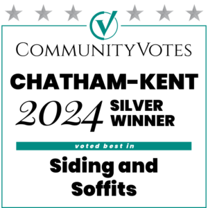 2024 Community Votes of Chatham-Kent silver winner awarded to Aurora Exteriors Inc for Siding Contractor Services